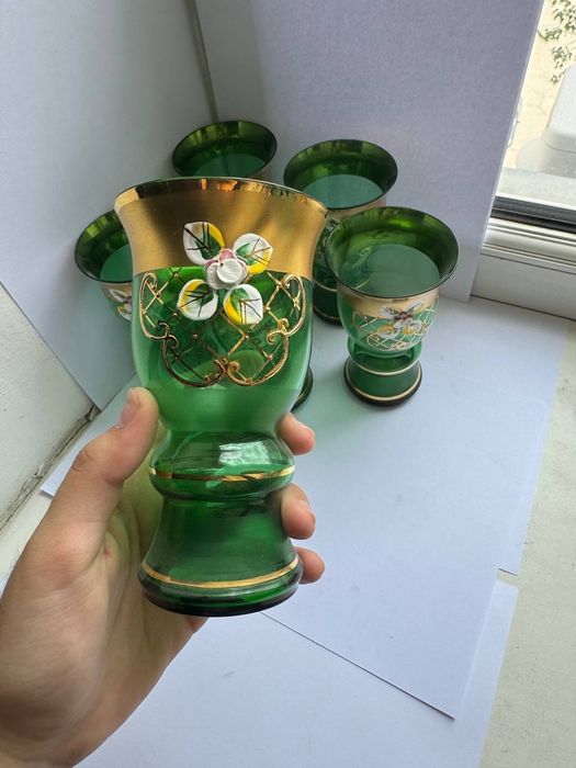 UNION GLASS "Королевский /Лепка зелёная"
