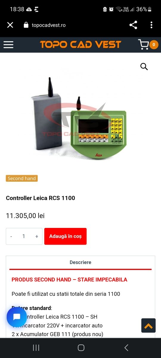 Stație Leica TC 500 și TC 600 și Controler leica rcs 1100