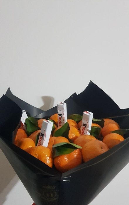 Букеты из мандаринов-оригинальный и вкусный подарок