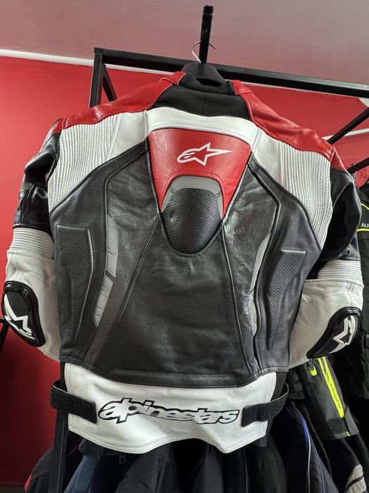 Кожено яке за мотор Alpinestars с гърбица-  M