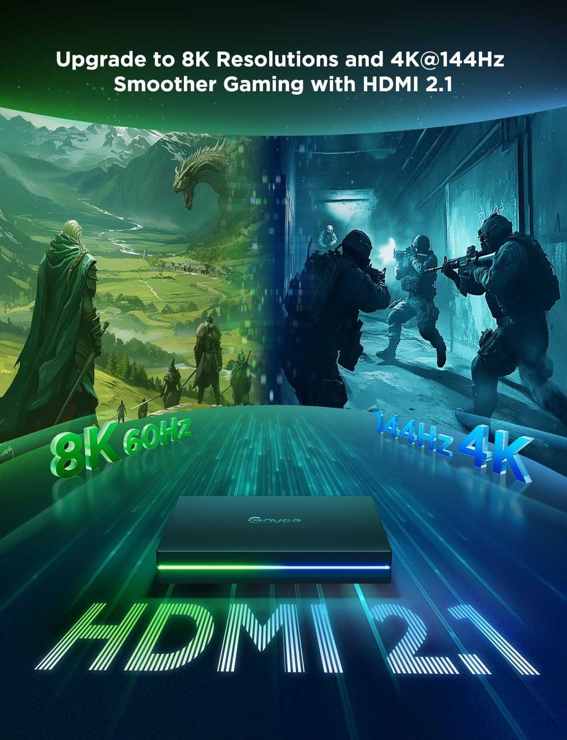 Govee HDMI 2.1 Sync Box Kit 2, AI Sync Box,светлинни ленти и подсветка