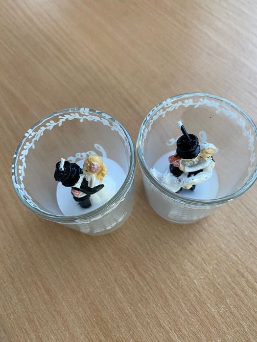 30бр свещи младоженци за декорация или подаръци за гости на сватба