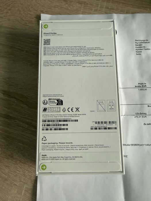 Iphone 17 Pro Max Nou 512Gb