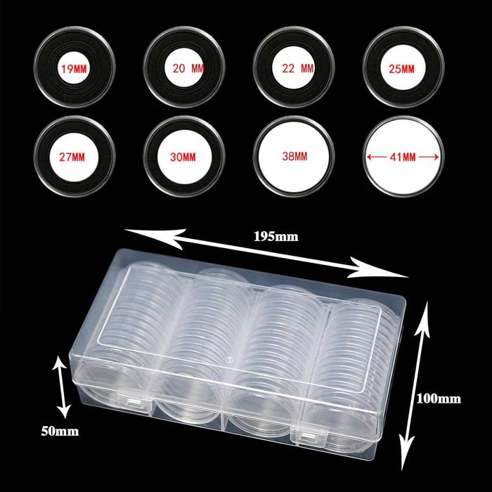 3 seturi Capsule monede cu dimensiunea de 18/20/22/25/27/30/39/41 mm