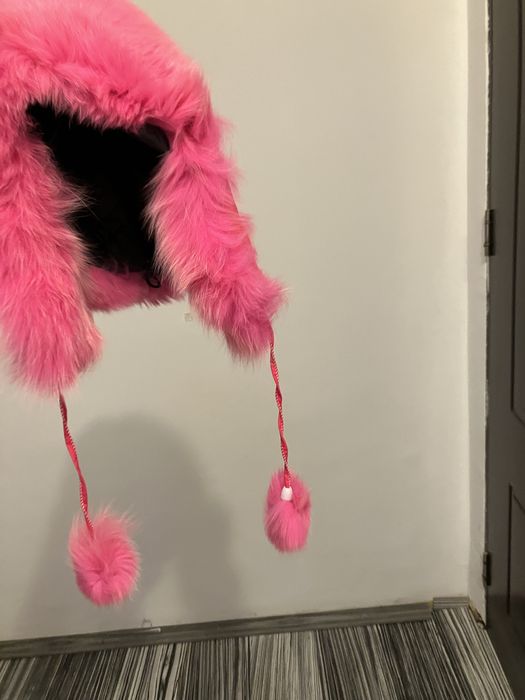 Caciula blana naturala de vulpe