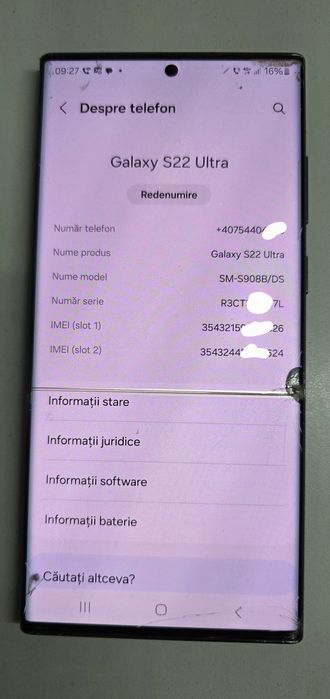 Samsung s22 ultra piese 256 gb, 12 gb ram
