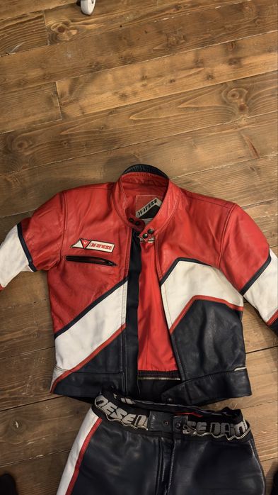 Costum Dainese moto piele vintage