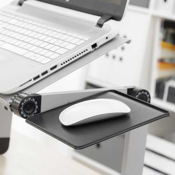 Masuta laptop din aluminiu reglabila inaltime ventilatie suport mouse