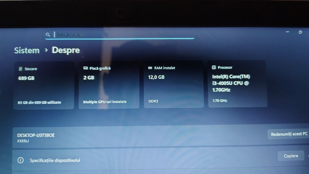 Laptop Asus X555L - Windows 11