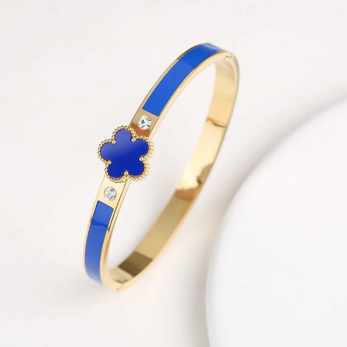 Луксозна дамска гривна с детелина и кристали Van Cleef, различни цвето