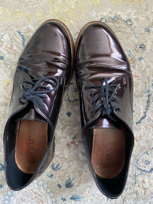Pantofi cu şireturi LaSocki, din piele lăcuită