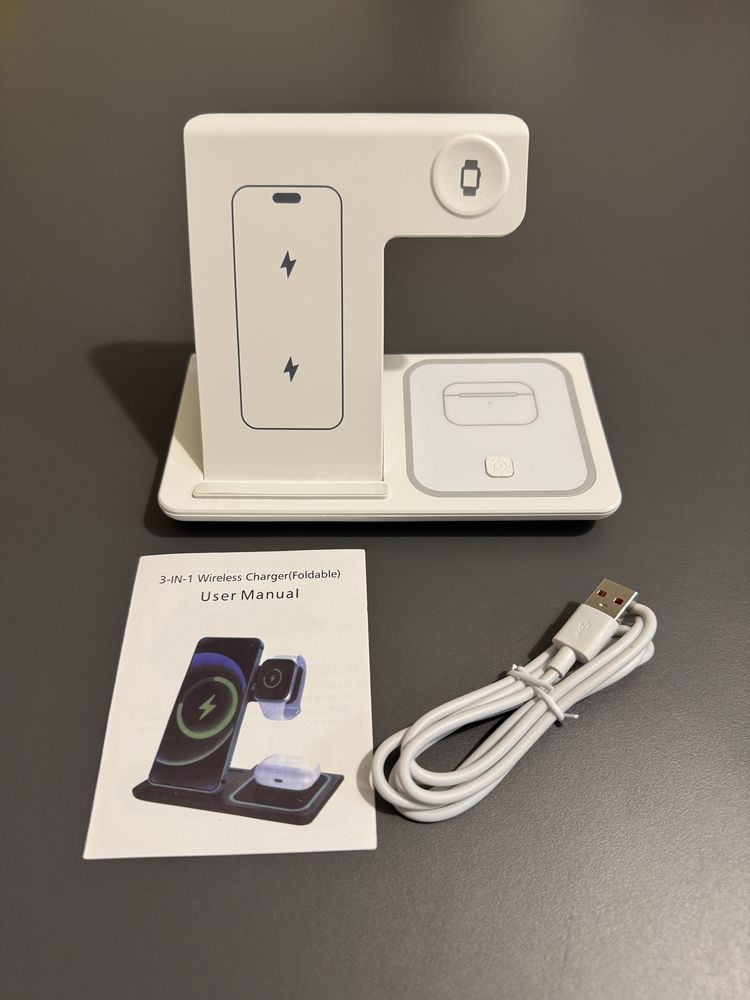 Безжично зарядно 3 в 1 / Wireless charger (foldable)