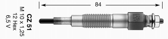 Bujie incandescenta 6.5 V bujii Nissan Patrol Y60 Y61 2.8