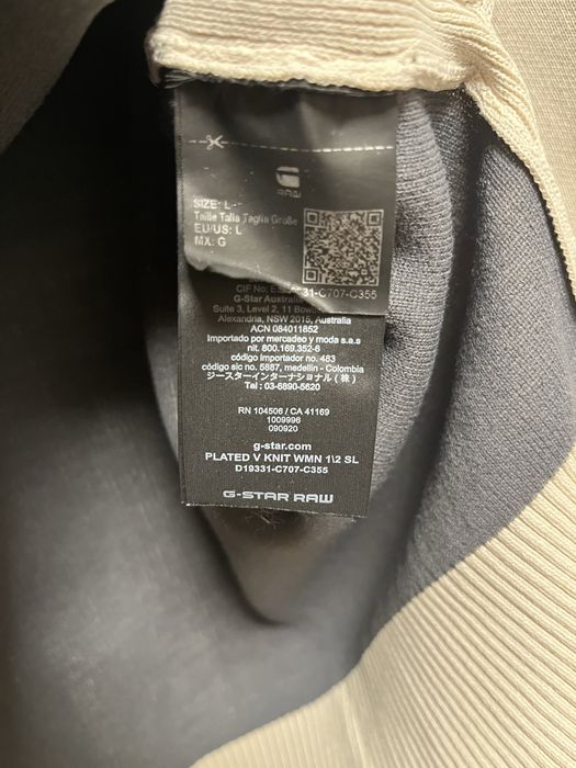 G Star RAW : Plated V Knit 1/2 Sleeve - размер Л / Оригинал