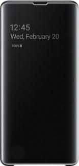 Husa Clear View pentru Samsung Galaxy S22 Ultra, flip cover, Negru