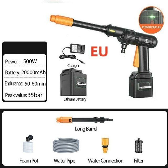 Беспроводной пистолет для мойки автомобилей под высоким давлением.