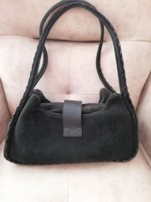 Чанта естествен велур