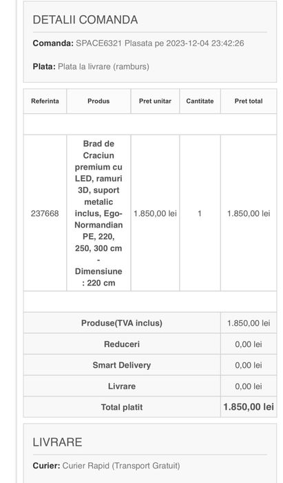 Brad de Craciun premium cu Led ramuri 3D