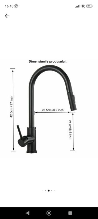 Baterie Bucatarie Cu Dus Extractabil Cu Touch Pentru Pornire/Oprire