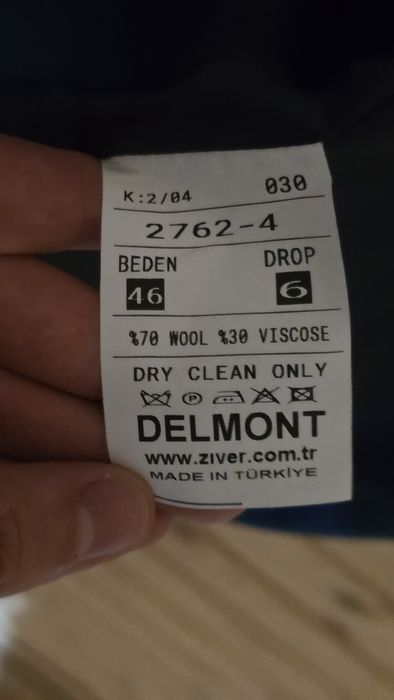 Costum 3 piese Sacou Vestă Pantaloni Lână Albastru