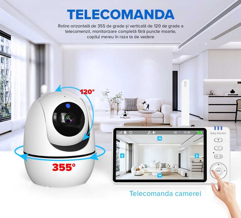 Baby Monitor WiFi Performtech™ NightVision HD, Suport Baby Monitor