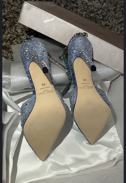 Jimmy Choo Saeda Crystal piele naturala pe stoc