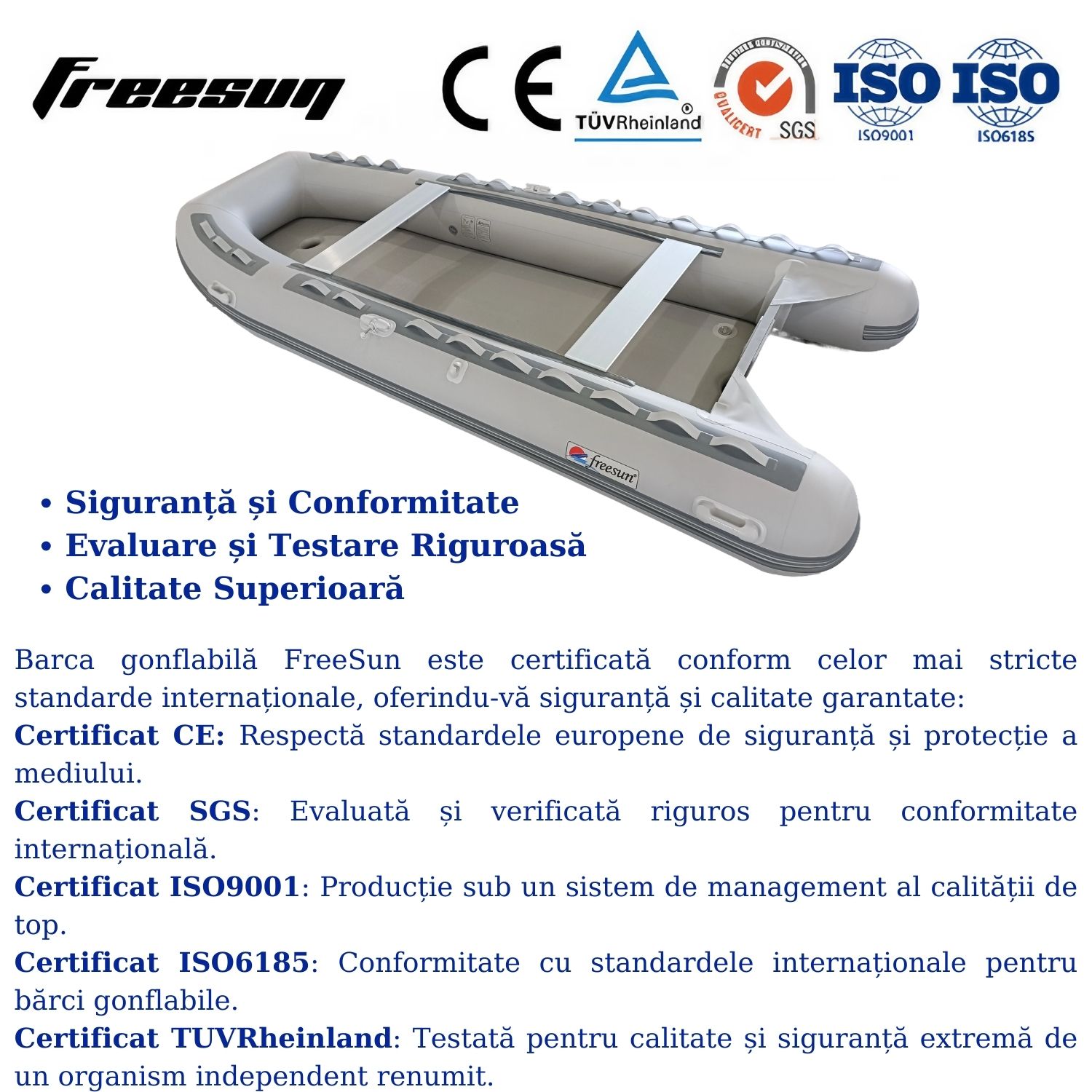 Barca gonflabila 370cm cu podina Air Deck, chila “V” pt max 6 persoane