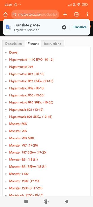 UpMap Up Map T800 Termignoni Tuning Motocicleta + Cablu Ducati Panigal