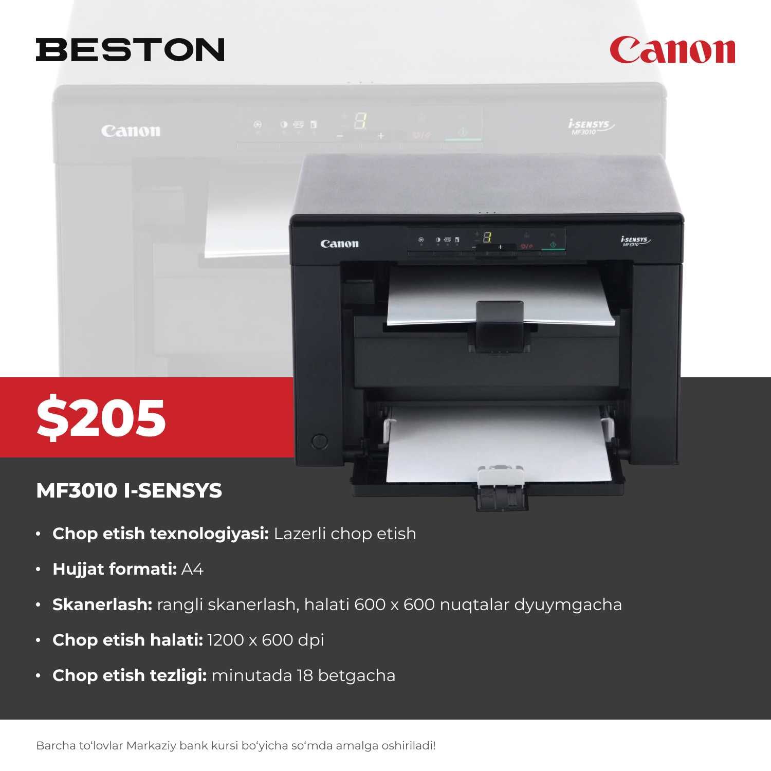 Printer MF3010 ISENSYS
