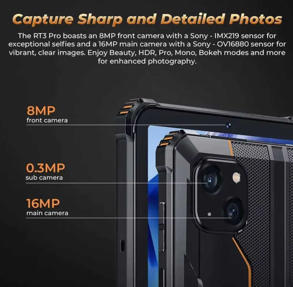 Защитен таблет OUKITEL RT3 Pro 8" IPS, 4GB/128GB, 5150mAh, IP68/IP69K