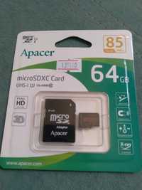 Продам новую микро флешку Apacer 64Gb запечатанный