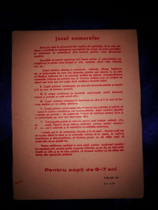 Jocul Numerelor. Joc romanesc vechi didactic, educativ. De colectie!