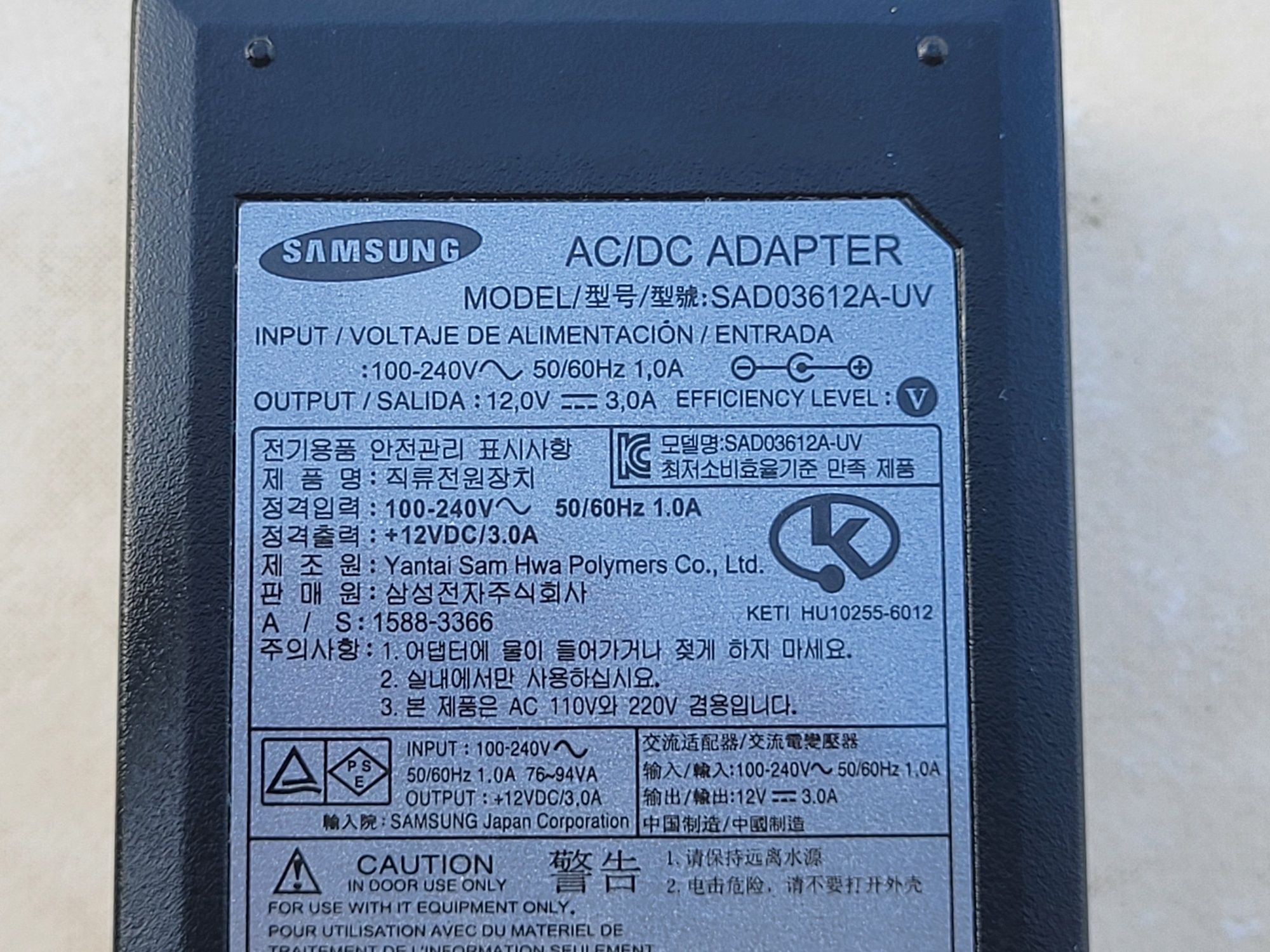 Alimentator Samsung  12V 3A 36W mufa cu pin 6.5x4.4mm