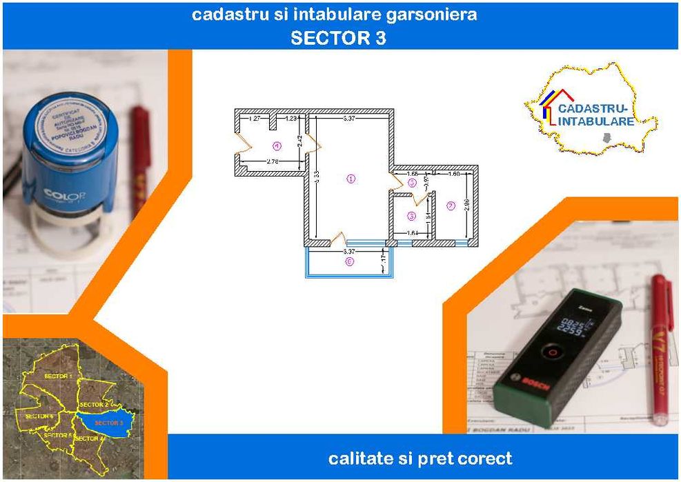 Servicii de cadastru și intabulare – Sector 3, București