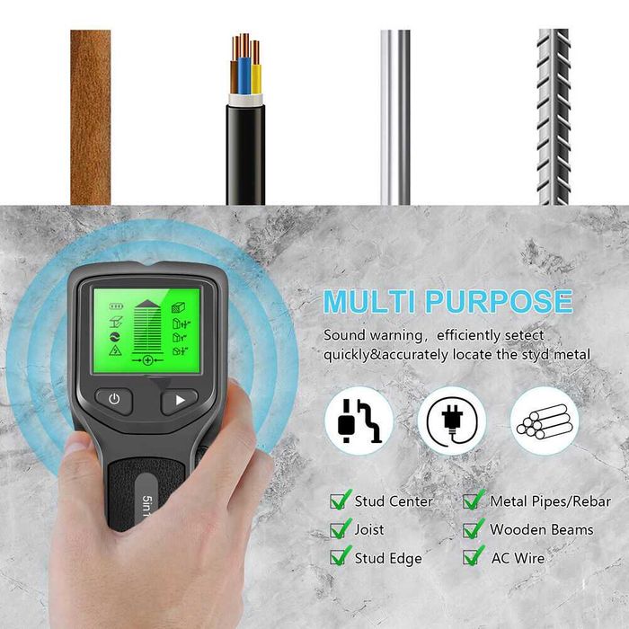 Detector de cabluri electrice 5 in 1, localizator metale, armaturi
