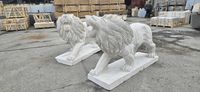 Statuie de leu din travertin masiv