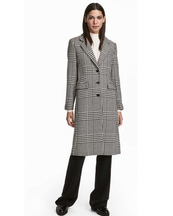 Дълго дамско палто от вълнена смес H&M