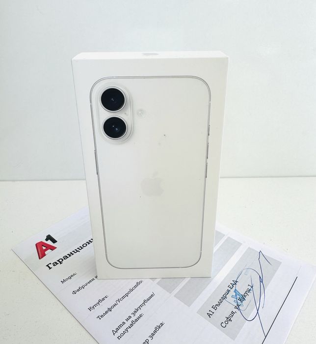 НОВ! iPhone 16 128GB White ГАРАНЦИЯ 24 Месеца!