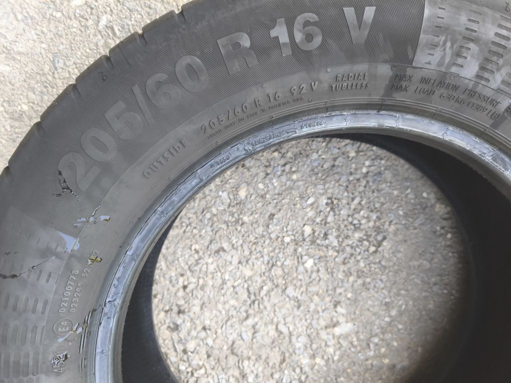 205/60/16" 4бр Continental eco contact 5, dot 21г,7мм