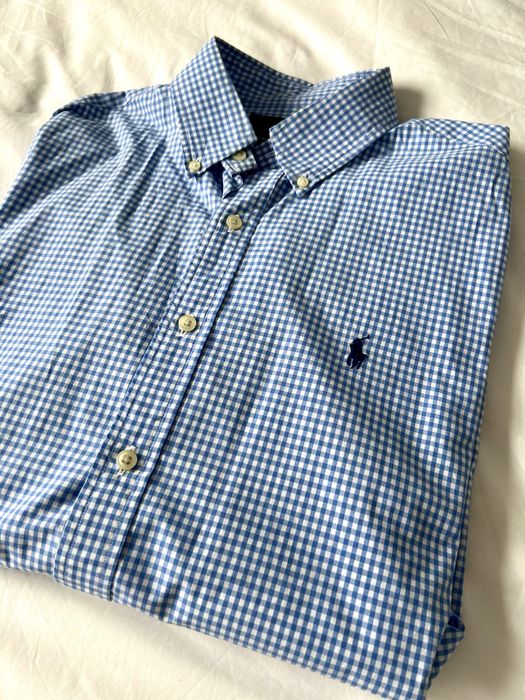 Ralph Lauren camasa barbati carouri alb albastru