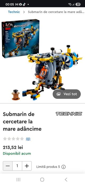 Lego Technic 42201 Deep-Sea Research Submarine