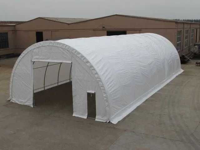 9x20 M Hala BUDGET Semirotunda 720g/m² PVC IGNIFUG- alb si verde GM