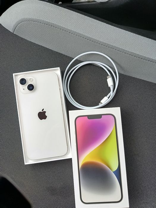 Iphone 14 Plus + 84% liber rețea cutie cablu Starlight