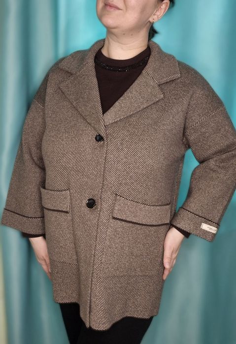 Стильный жакет,полупальто шерсть, 52,54,56,58  размер