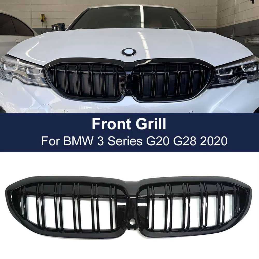 Бъбреци с двойни ребра черен лак за BMW серия 5 G20 G28 2020