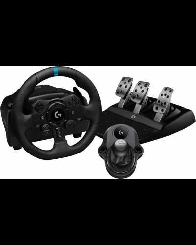 Волан с педали и скорости -  Logitech - G923 + Shifter , PC, черен