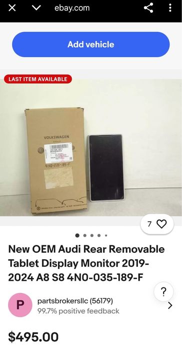 Tableta control setari Audi 2019-2024 A8/S8/A7/Q8/Q7 nouă originală