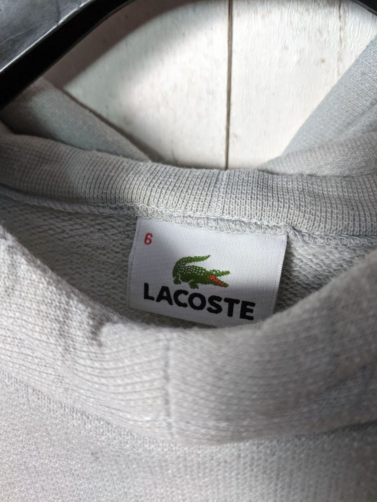 Hanorac hoodie bluza casual Lacoste original bumbac gri