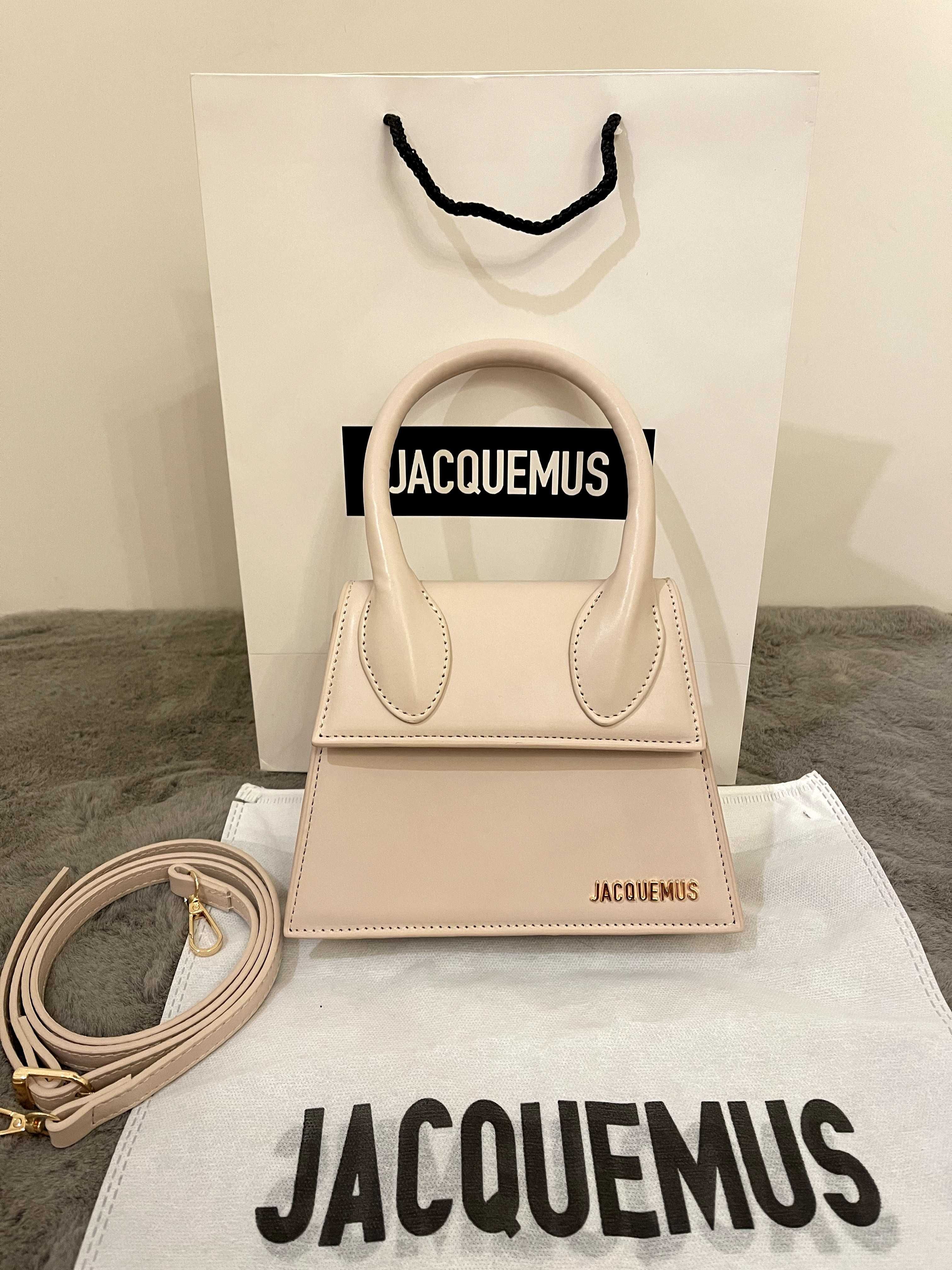 Poșetă/Geantă Jacquemus Le Chiquito Moyen cream  14x18cm