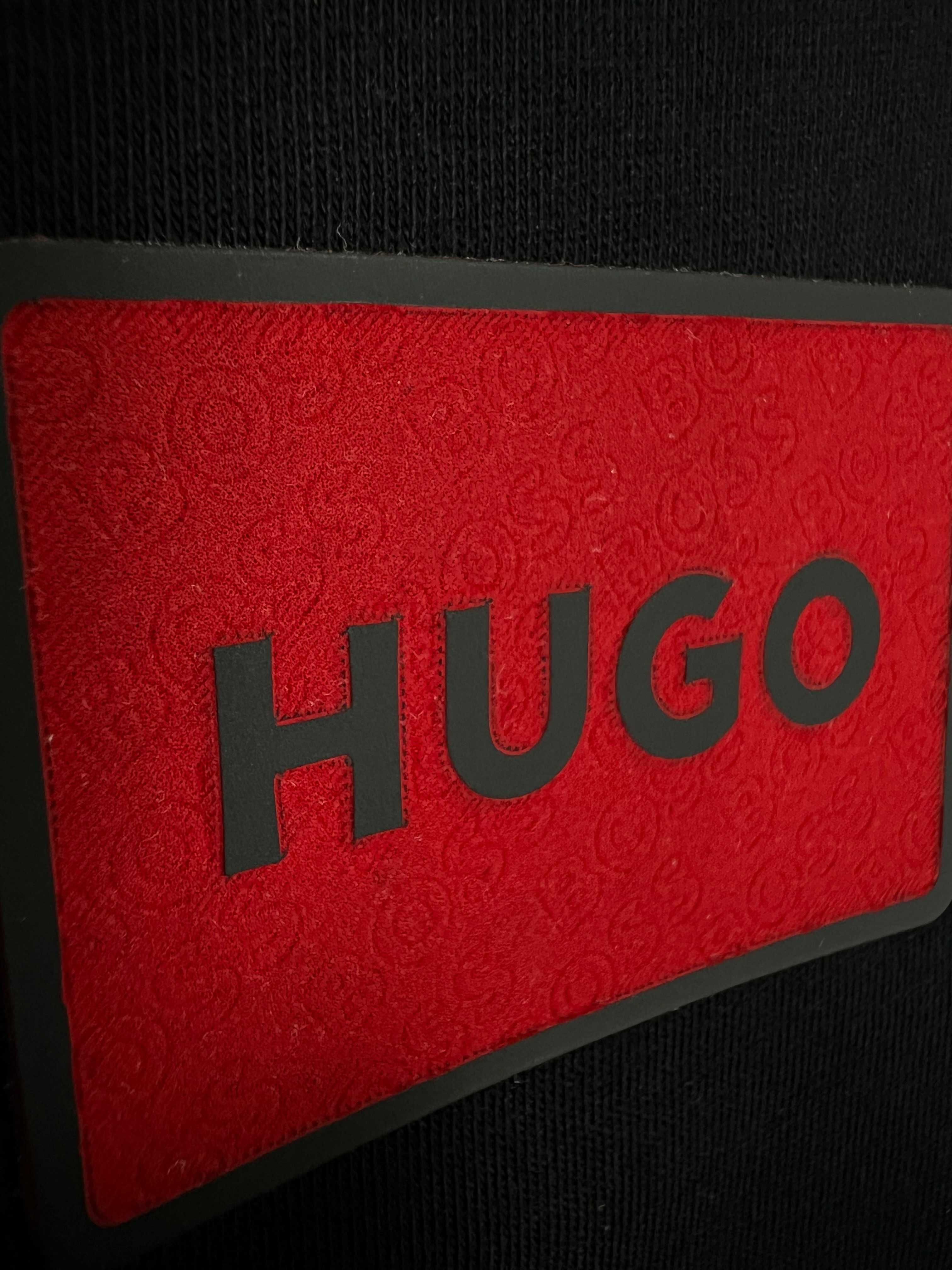 Hugo Boss Черна Тениска ГУМЕНО Правоъгълно Лого - M